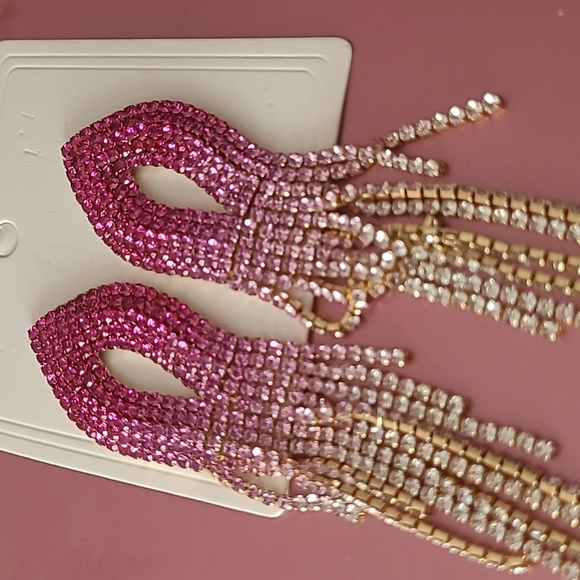 Barbie Ombre Rhinestone Earrings - Picture 3 of 5